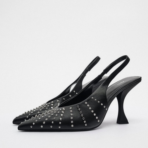 Zara Shoes - ✨SALE✨ ZARA STUDDED HEELED SLINGBACKS ✨SALE✨